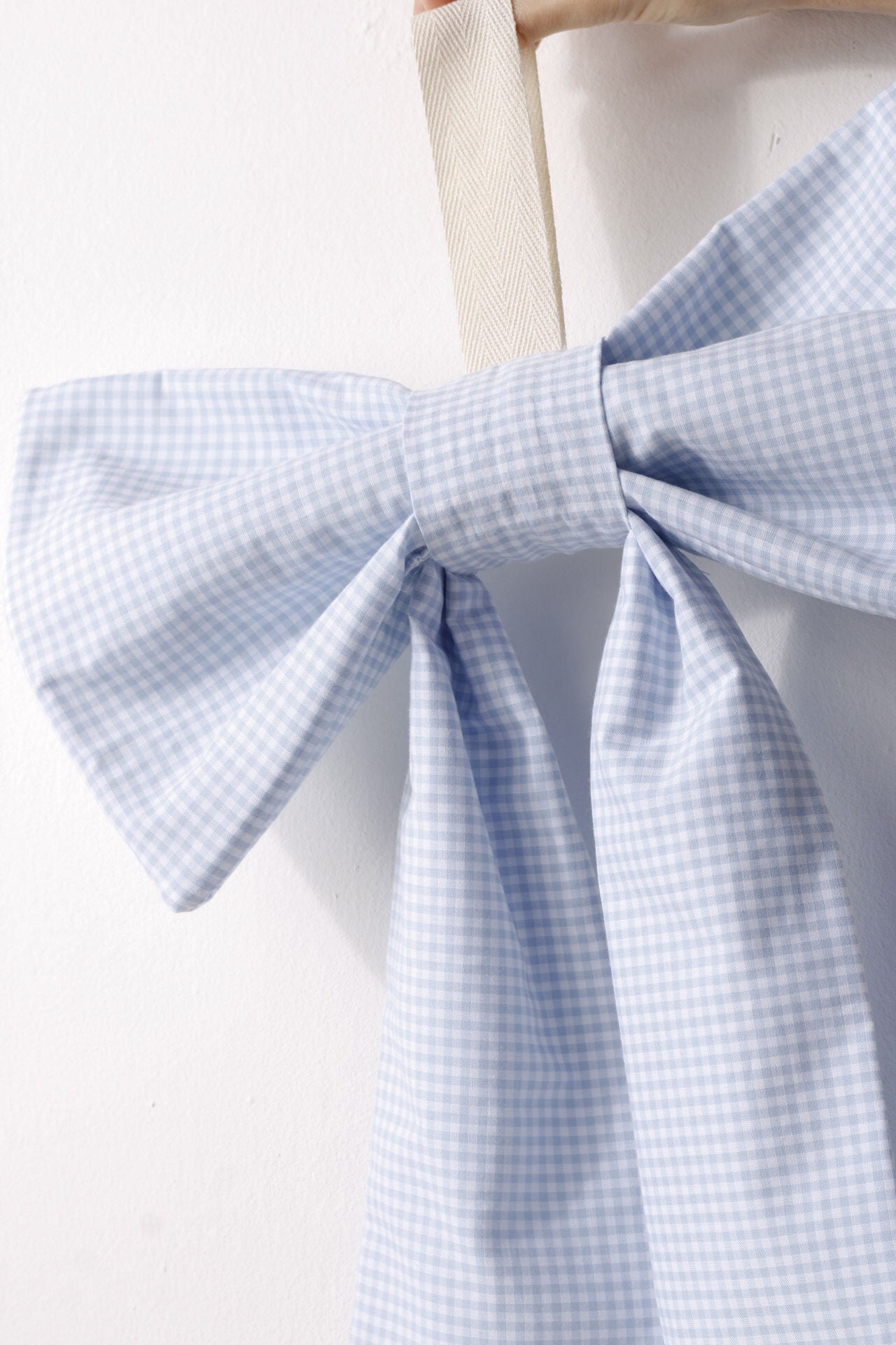 Light Blue Gingham Decorative Bow