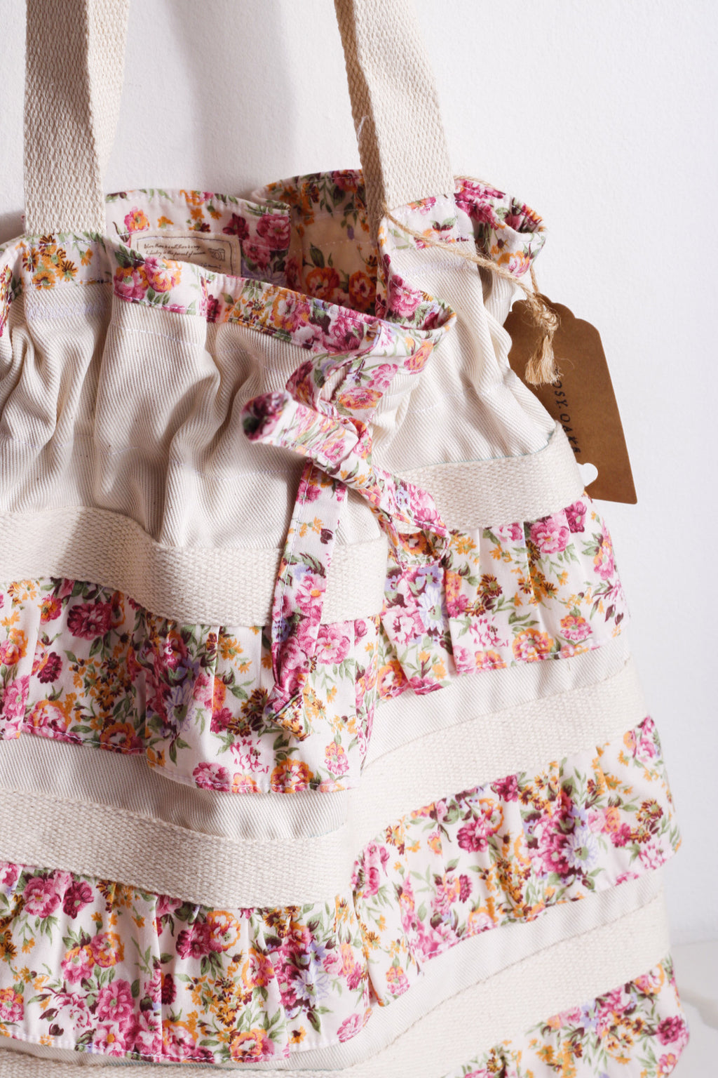 Rosewood Ruffle Drawstring Bag